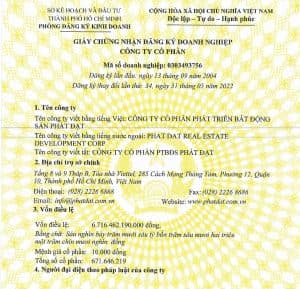 Giấy phép kinh doanh PDR thay đổi lần thứ 34