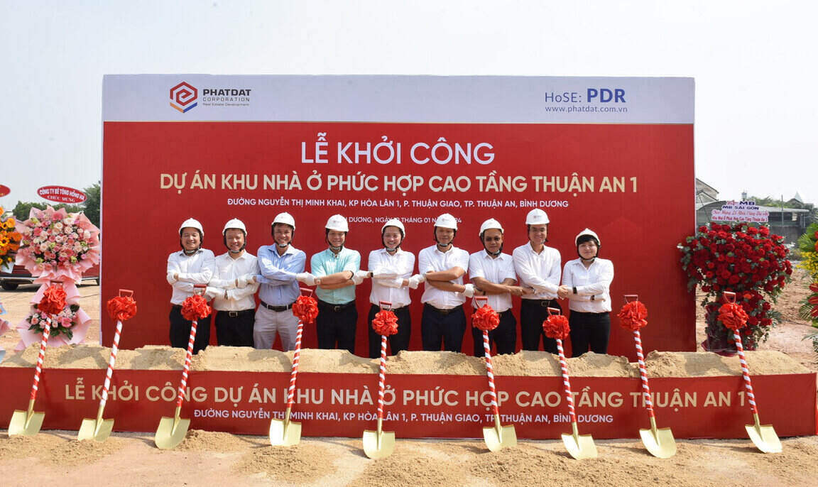 Lễ khởi công dự án Dự án Khu Nhà ở Phức hợp Cao tầng Thuận An 1 tại Bình Dương ngày 19/1/2024