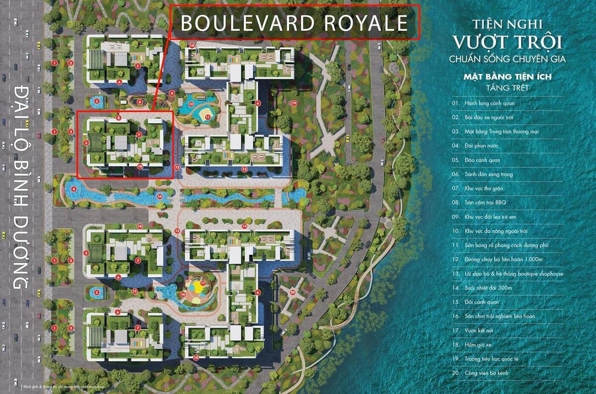 Mat bang tien ich Boulevard Royale